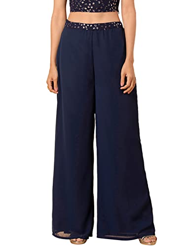 Image of Indya Women's Relaxed Fit Mid Rise Bottom