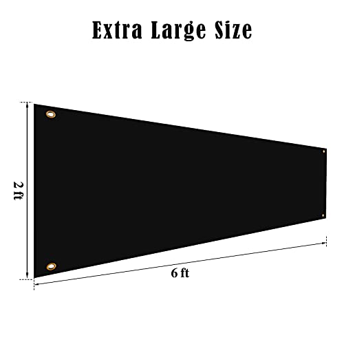 Image of Zonon Large Blank Banners And Signs Polyester Oxford Cloth Sublimation Banner To Decorate With Hanging Rope For Indoor Wall Outdoor Easy Hang Diy Signs For Business Office(Black,2 x 6 Feet)