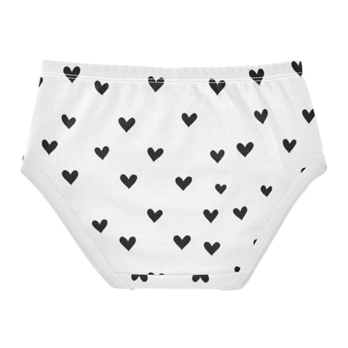 Girls' Briefs Briefs Underwear for Kid Black Heart Pattern2