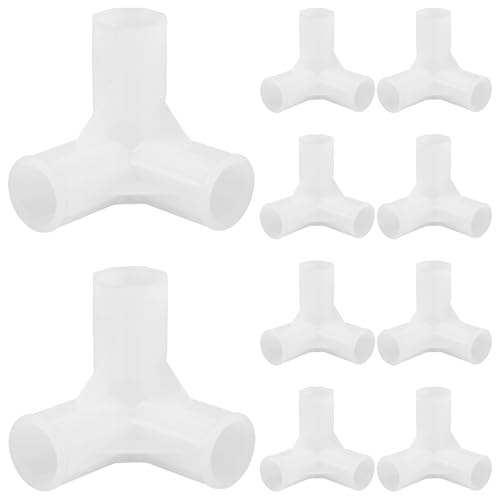 HEATSHAKING Conector de Plástico para Barra de Armario, Junta de Varilla Ajustable, Estructura Reforzada y Resistente para Almacenamiento en Armarios y Muebles, Pack de 10 Piezas