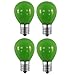 OCS Parts 10S11N-130V-CG Green Light Bulbs | 4-Pack | 10 Watt 130 Volt S11 Miniature E17 Intermediate Screw Base Lamps | 4,500 Hour Replacement Light Bulbs