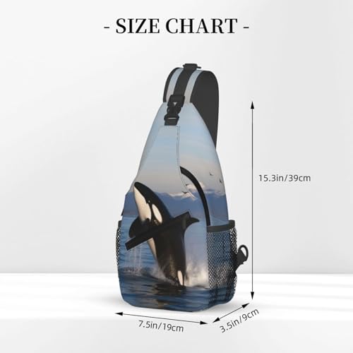 Mochila tipo Sling Crossbody Negra para Senderismo miniatura 2