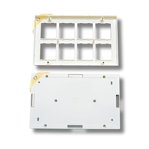 Image of ORMOR Modular Surface Mount Gang Box (16 Module-White) Silver Line Glossy Premium Polycarbonate Box for Universal Standard Modular Electrical Switches
