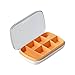 2022 Tragbarer Reiseveranstalter sicher Small Box Einweg Box 7 Fächerhalter Medizin Organisator für täglichen Fall Joghurt (Orange, One Size)