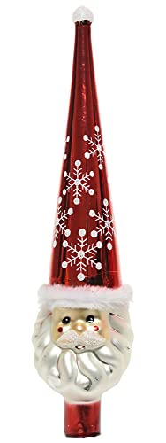 zeitzone Christbaumspitze Weihnachtsmann Echt Glas Rot Weiß...