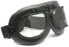 Vintage Aviator Pilot Goggles look for a stage production, fantastic for a Halloween costume - CLEAR Lens
