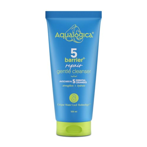 Image of Aqualogica 5 Barrier+Repair Gentle Face Cleanser With Avocado&5 Essential Ceramides-100Ml| Dry To Normal,Sensitive Skin|Strengthens Skin Barrier|Non-Oil Stripping|Gently Cleanses&Hydrates|Men&Women