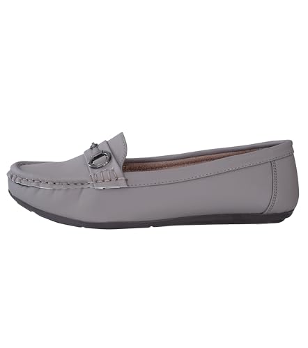 Image of Pluxh Women's Classic Ballet Flats with Metal Detail | Soft Padded Slip-On Shoes | Lightweight Comfort Footwear | Flexible Sole | Office, Casual