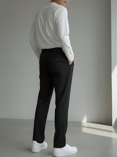 Image of INDICLUB Men's Track Pants with Side Stripe, Drawstring Waist, Straight Leg