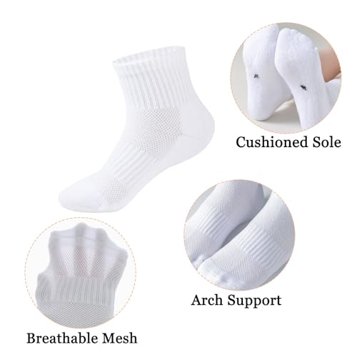 Kids Athletic Socks - Breathable Mesh Sports Socks for Boys & Girls, Youth 10 Pairs2