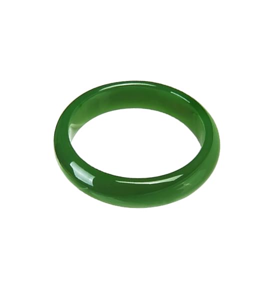 URED Green Jade Bangle Bracelet for Women Feng Shui Bracelet Good Luck Bangle Wealth Healing Bracelet Round Fashion Elegant Jade Bangles
