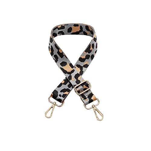 Opoo Multicolor Camouflage 3.8Cm Wide Purse Strap Adjustable Handbag Strap Replacement Shoulder Crossbody Strap 80-140Cm, Grey #TOP2