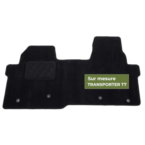 Tapis de sol antidérapant avec clips de fixation pour Transporter T7 moquette