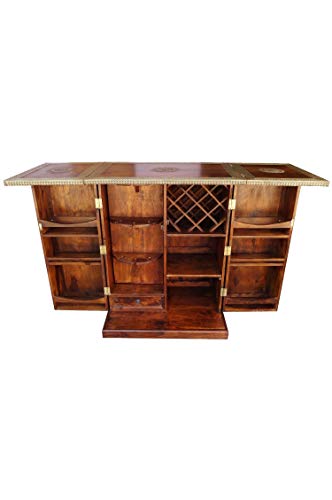 Orientalischer Hausbar Bartheke aufklappbar aus Massivholz Jhalak 170cm Groß | Theke Bar Tresen Deko orientalisch… – Bild 4