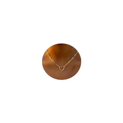 ASCOMY Dainty Gold Necklace for Women 14K Gold Plated Necklaces for Her Delicate Love Heart Necklace Heart Pendant Necklace Cute Necklaces Festival Jewelry Gift for Women