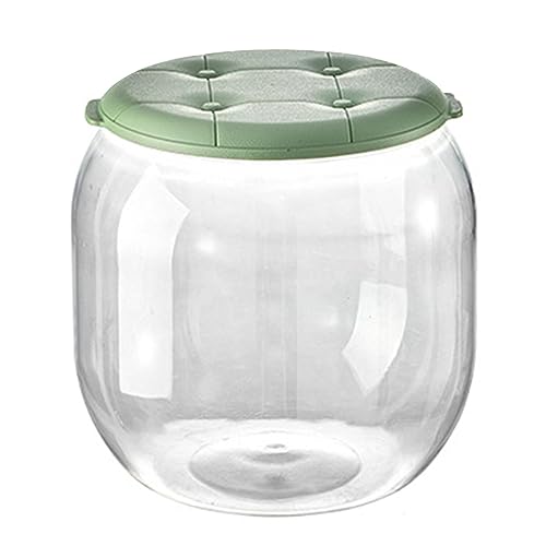 Transparent Toy Storage Bins, Shoe Stool, Dustproof, Toy Box Chest for Kids Room, Kitchen, Green Round