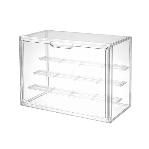 Vitrinas para Colecciones de Acrílico,Caja de Exhibición de Transparente,Figuras de acción con 3 Estantes,Vitrina Expositora con Puerta Magnética,para Figuras,Modelos y Colecciones (36×27×17,7cm)
