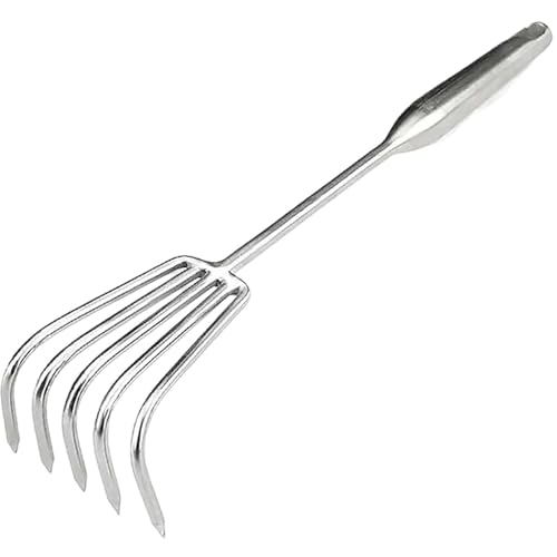 PMQEWZL 5-Tine Long-Handle Stainless Steel Rake