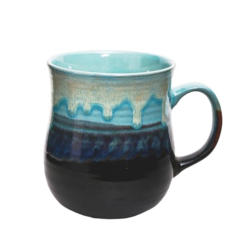Grande Tasse à Café en Céramique de 600 ml Avec Anse - Tasse à Thé Faite à la Main Avec Glaçage de Changement de Four - Originale pour Thé, Lait ou Autres Liquides