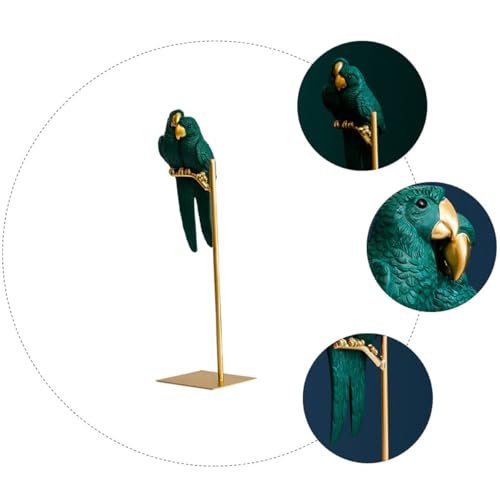 Accessoire Photo Perroquet Couple Vert 38cm pour studio et décoration bureau
