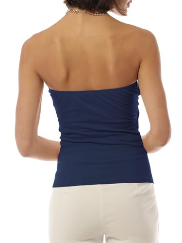 Image of MixMatchy Women's Stretchy Strapless Tube Top Y2K Bandeau Top