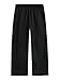 OYOANGLE Men's Pleated High Waist Wide Leg Pants Loose Fit Casual Pants with Pocket Black Medium