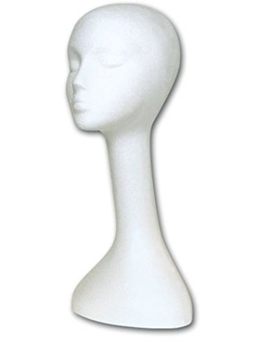 Giell Stryofoam Manniquin 20" Long Neck Wig Head, White