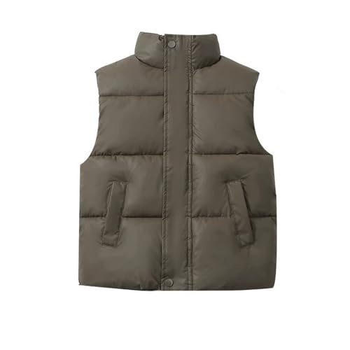 Icegrey Girls Boys Lightweight Water-Resistant Packable Vest Cropped Zipper Stand Collar Down Puffy Jacket
