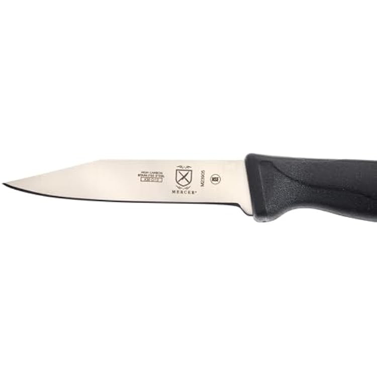 Mercer Culinary Millennia Black Handle Paring Knife, Clip Point Blade, 3.25-Inch