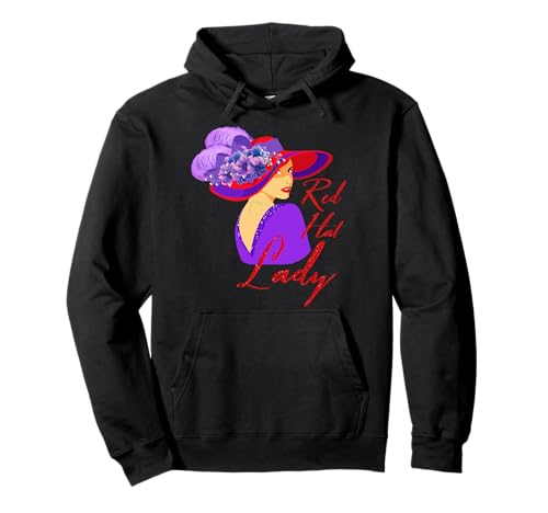 Red Hat Elegante Mujer Estilo Vintage Sudadera con Capucha