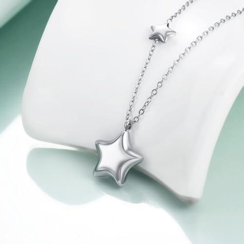 Rnivida Stainless Steel Star Necklace for Women Minimalist Star Charm Pendant with Adjustable Chain2