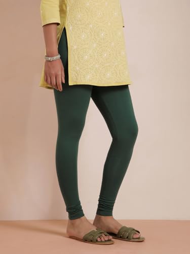 Image of TWIN BIRDS Tailored Cut and Classic Fit Super Stretchable Elastane Fabric Churidar Leggings for Women