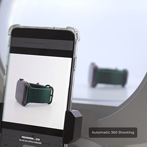 Image of Foldio 360˚ Smart Dome | Automatic 360 Shooting with Smartphone | Detachable Covers to Minimize Reflections | Built-in Turntable | with Dimmable Central & Front Light | 6a.5 KG Load Bearing