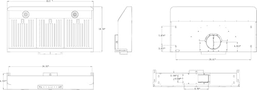 Image of Range Hood 36 inch Under Cabinet with 900CFM, Stainless Steel Kitchen Vent Stove Hood, Touch Control, Permanent Stainless Steel Filters，Ducted Vent, Top and Rear Vents