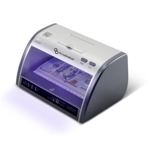 Accubanker Led430 6-Point Cash Multi Currency & Card Counterfeit Detector Money Checker With Superbright Led Ultraviolet, Magnetic & Size Detection. Commercial Grade, Ul Listed #TOP25