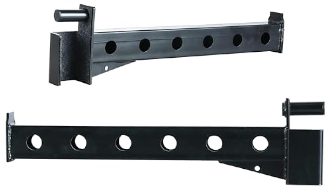 Power Rack with Adjustable Arms - Compatible with 5/8 Hole, Includes J-Hooks & Safety Straps, Optional Lat Pulldown & Cable Crossover Attachments (Pair)