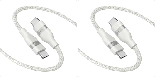 Image of Anker Nano USB C Cable, 240W Flexible Multi-Color Braided Cord, Fast Charging Type C Charger for iPhone 17 Series, MacBook Pro and More (White, 6ft) (Pack of 2)
