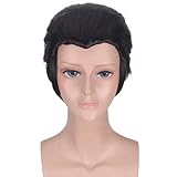 MAGGAZ Cosplay Wig Anime Cosplay Costume Wig YURI!!! on ICE Katsuki Yuri Men Black Short Hair With Wig Cap for Halloween Party Carnival Nightlife Concerts For Coser