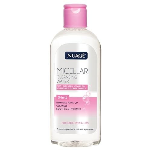 Nuage Micellar Cleansing Water with Aloe Vera, Vitamin E & Chamomile Flower Extract | 3-in-1 - Gently Removes Makeup, Cleanses, Soothes & Hydrates Skin | Suitable for Face, Eyes and Lips (200ml)