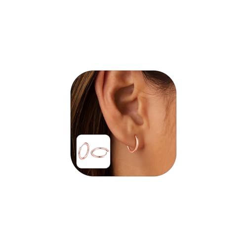 FaithHeart Sterling Silver Huggie Hoop Earrings for Women, Real S925 Hypoallergenic Lightweight Silver/Black/Gold/Rose Gold Huggie Hoops Everyday Sleeper Earring 8/10/12/14/16/18/20mm 12mm R