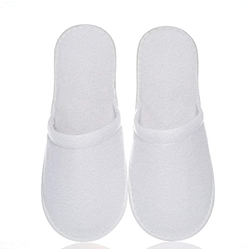 Lot de 100 pantoufles jetables taille universelle / pantoufles pour hôtel / voyage / invité / maison (blanc) Cover