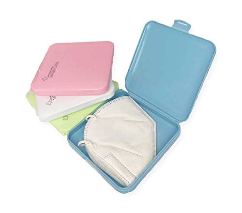 UNISHOP 4 Unidades de Caja de Mascarillas de Plástico Almacenamiento de Mascarillas Cajita Porta Máscaras Caja para Guardar Mascarilla Evitar Contaminación y Polvo (Multicolor)