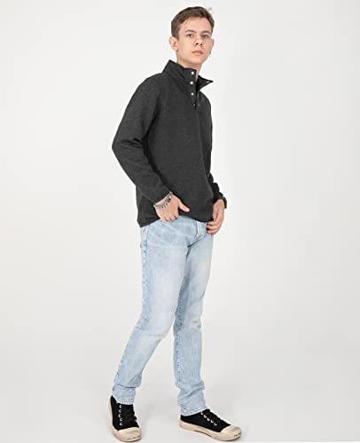 Image of ZENTHACE Kids Ultra Soft Quilted 1 /4 Snap Fleece Pullover Sweatshirt Jacket Long Sleeve Mountain Outdoor Shirt