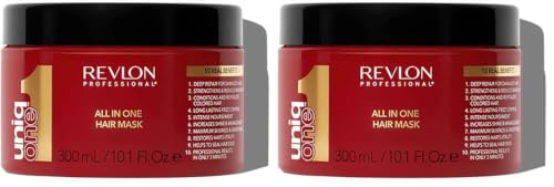 Revlon Professional – UniqOne Mask, Mascarilla Capilar Todo en 1, 10 Beneficios, Hidratación, Cuidado Intenso y Suavidad, para Todo Tipo de Pelo, Especialmente Secos y Encrespados - 300 ml