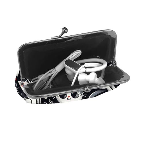 Pu Leather Buckle Coin Purse Kawaii-Kittens-Cats-Love Girls Kiss-Lock Change Purse Wallets4