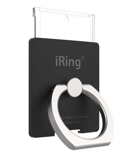 iRing Link, Made in Korea, Wireless Charging Friendly Phone Holder - Cell Phone Ring Grip Finger Holder and Stand Compatible with iPhone, Galaxy, and Other Smartphones(Matt Black)