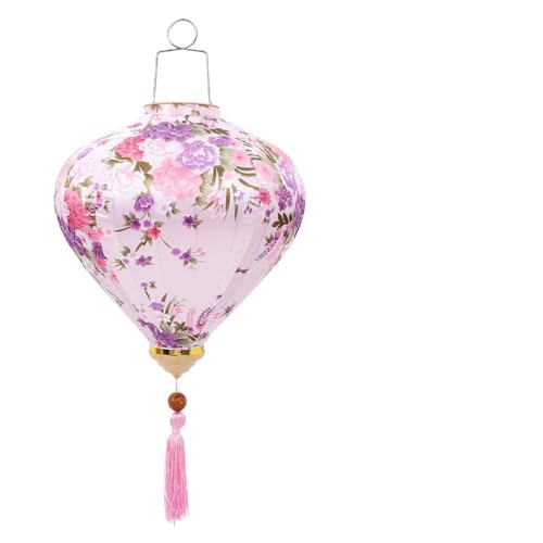 Lanterne suspendue vietnamienne 15.35In fleurie décoration extérieur