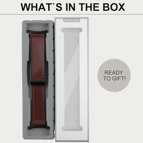 Magnetic Leather Watch Band Compatible with Samsung Galaxy Watch Ultra 47mm (2024) Magnetic Buckle Design Adjustable Classic Wristbands Accessories Replacement Straps for Men and Women