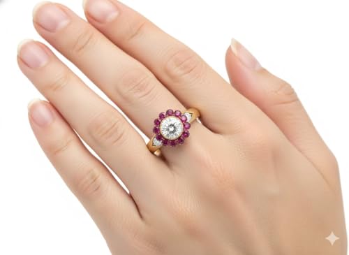 Image of Choose Your Gemstone Victorian Round Antique Engagement Ring Yellow Gold Plated Round Shape Vintage Engagement Rings Minimal Modern Design Birthday Gift Wedding Gift US Size 4 to 12