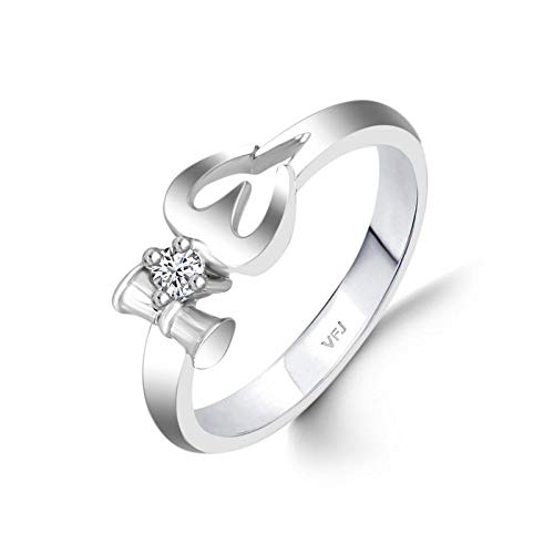 Vighnaharta Brass and Cubic Zirconia Power Trishul Band Ring for Women & Girls (White) (B07MJZ3QK7) Amazon Price History, Amazon Price Tracker